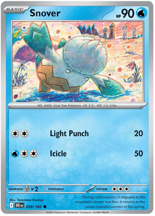 Pokemon Snover #059 common kaart uit de Destined Rivals set