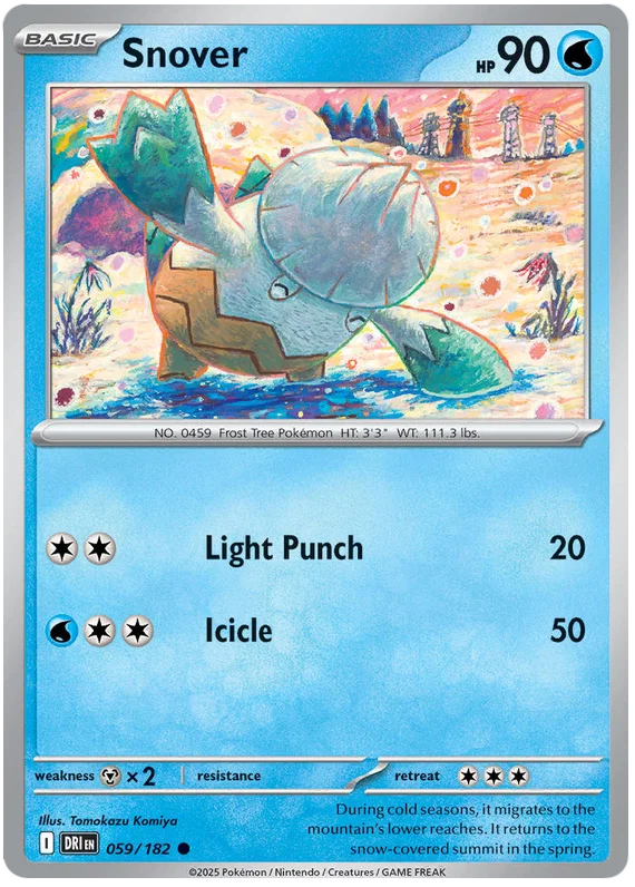 Pokemon Snover #059 common kaart uit de Destined Rivals set