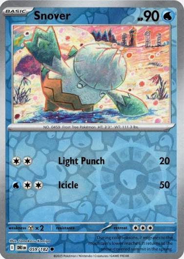 Pokémon Snover #059 Reverse Holo kaart uit de Destined Rivals set
