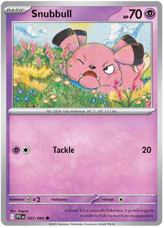 Snubbull common kaart #037 uit de Pokémon TCG-set Phantasmal Flames