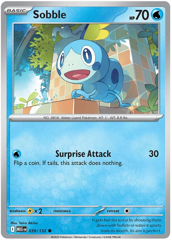 Sobble common kaart #039 uit de Pokemon Mega Evolution set