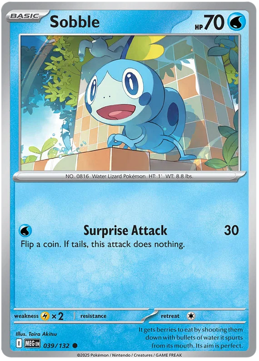 Sobble common kaart #039 uit de Pokemon Mega Evolution set