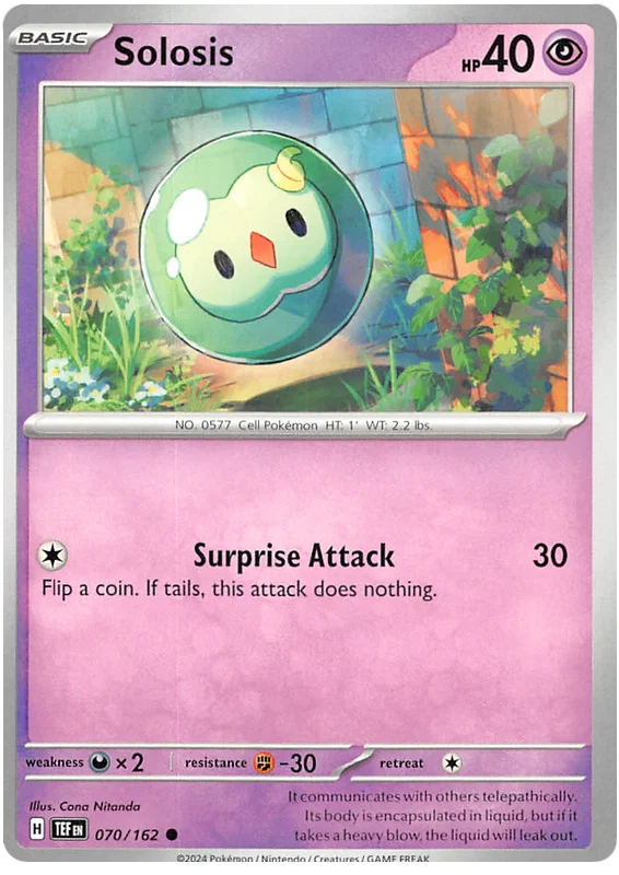 Solosis #070 common Pokémon kaart uit de Temporal Forces set