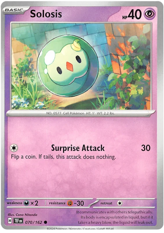 Solosis #070 common Pokémon kaart uit de Temporal Forces set