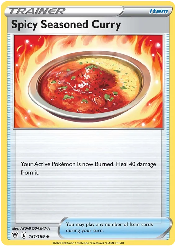Pokémon Spicy Seasoned Curry trainerkaart uit Astral Radiance, nummer 151/189