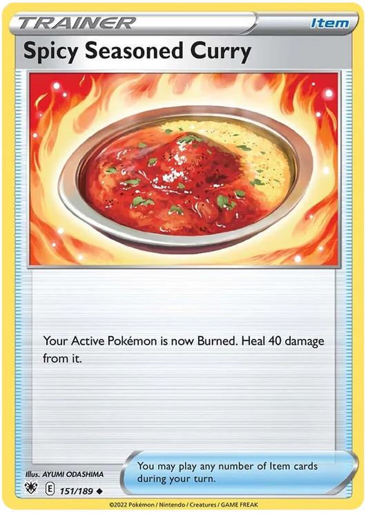 Pokémon Spicy Seasoned Curry trainerkaart uit Astral Radiance, nummer 151/189
