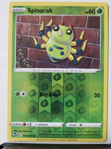 Spinarak Reverse Holo kaart #003 uit de Pokémon Silver Tempest set