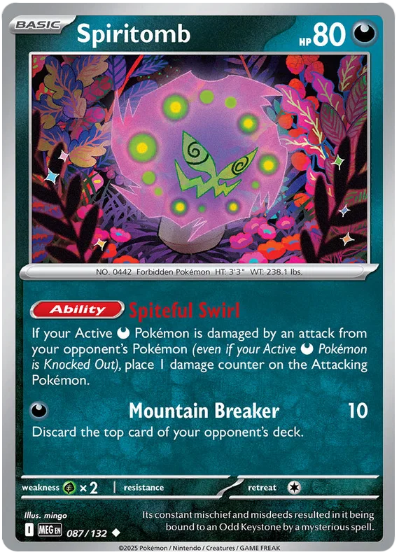 Pokémon Spiritomb #087 common kaart uit de Mega Evolution set