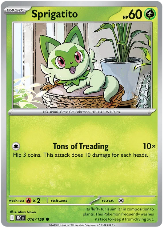 Sprigatito common kaart #016 uit de Pokémon Journey Together set