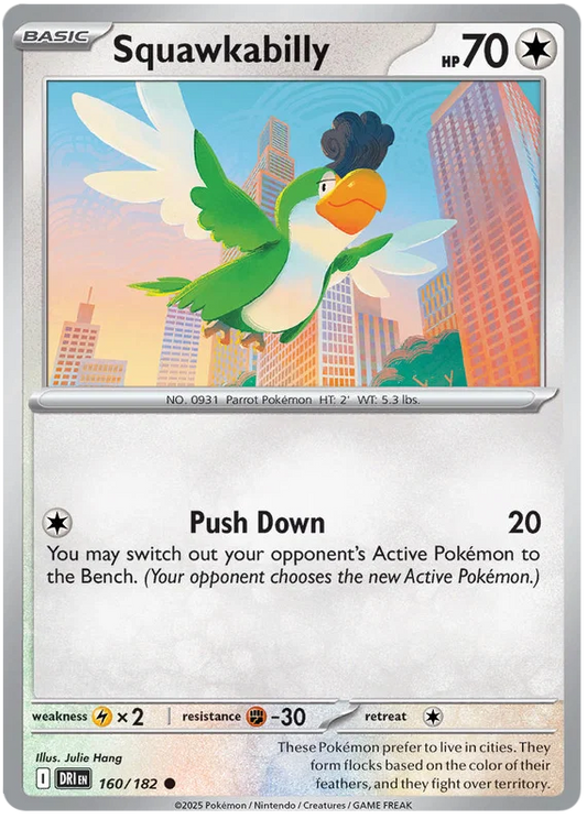 Squawkabilly common Pokémon kaart nummer 160 uit Destined Rivals