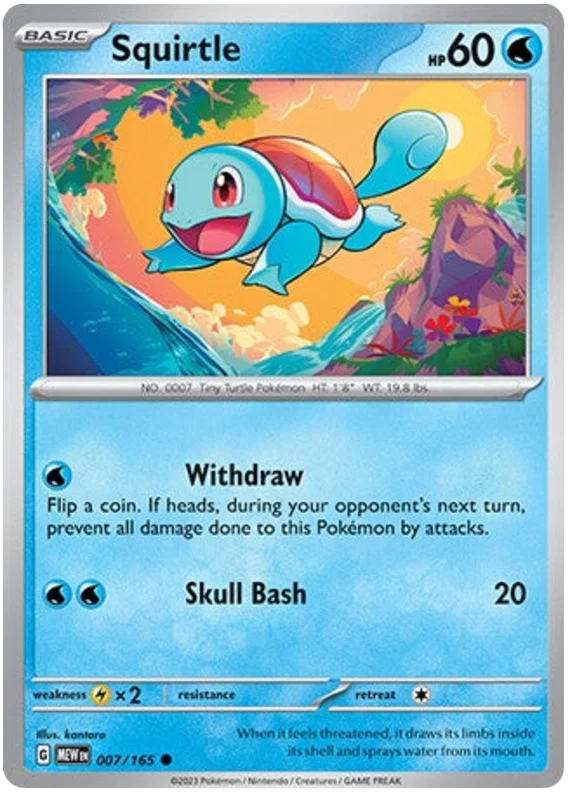 Squirtle #007 common kaart uit de Pokémon 151 set