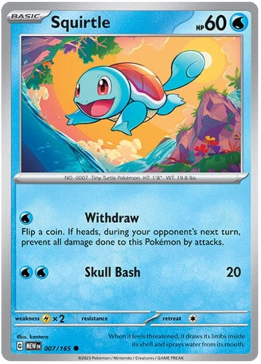 Squirtle #007 common kaart uit de Pokémon 151 set