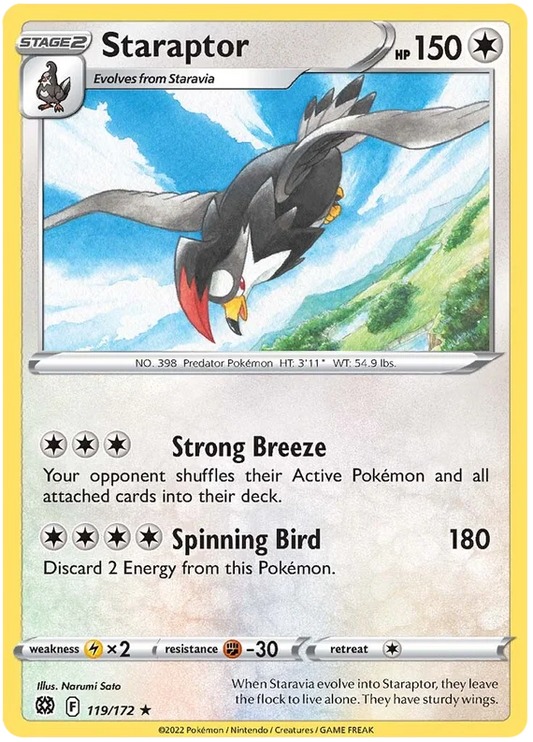 Pokémon Staraptor #119/172 common kaart uit de Brilliant Stars set