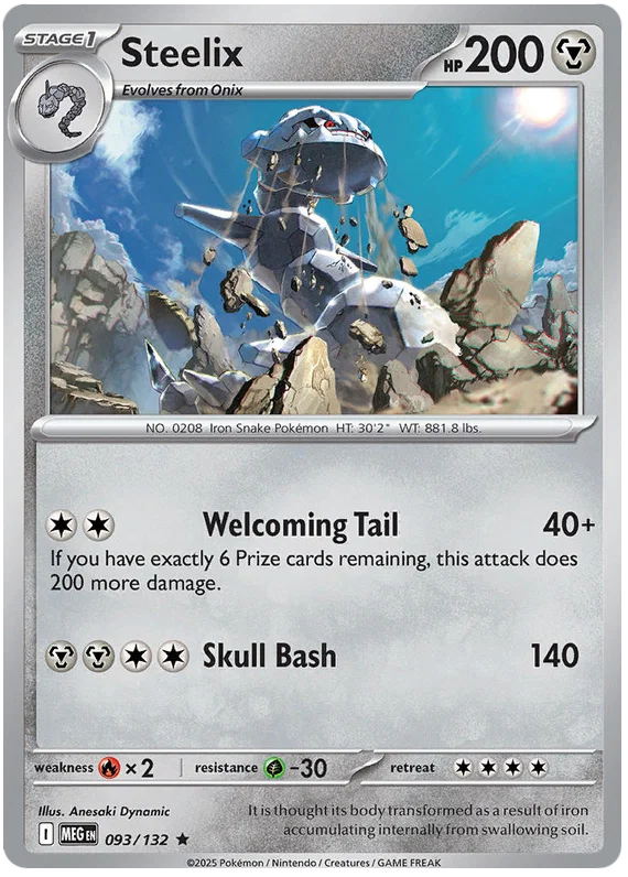 Steelix Holo kaart #093 uit de Pokémon Mega Evolution set