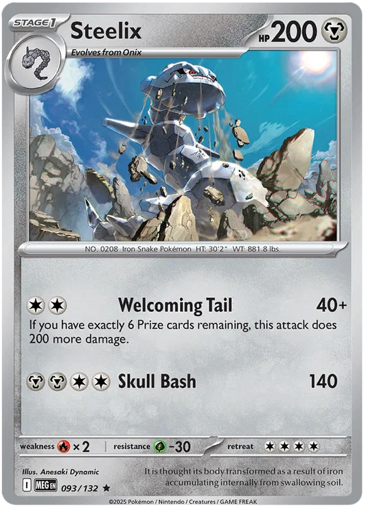 Steelix Holo kaart #093 uit de Pokémon Mega Evolution set