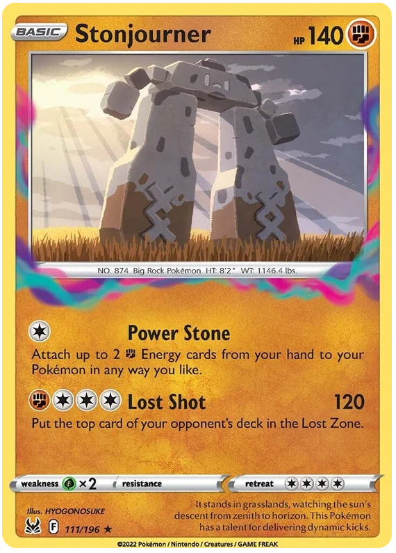 Stonjourner common kaart uit Pokémon Lost Origin, nummer 111 van 196