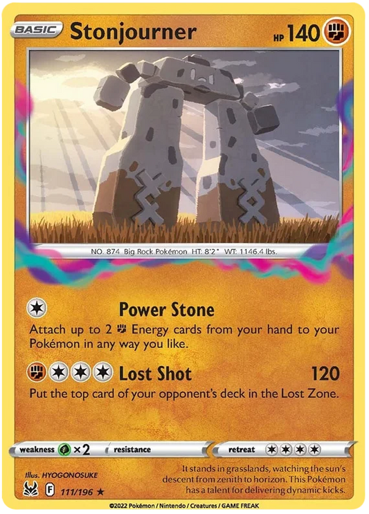 Stonjourner common kaart uit Pokémon Lost Origin, nummer 111 van 196