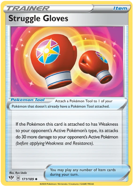 Struggle Gloves Trainer kaart 171/189 uit de Pokemon Darkness Ablaze set