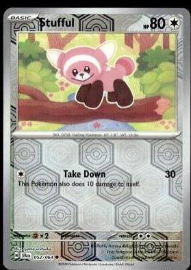 Pokémon Stufful reverse holo kaart #052 uit de Shrouded Fable set