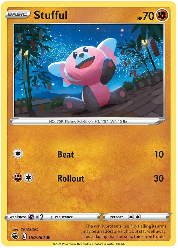 Pokémon Stufful common kaart 150/264 uit de Fusion Strike set
