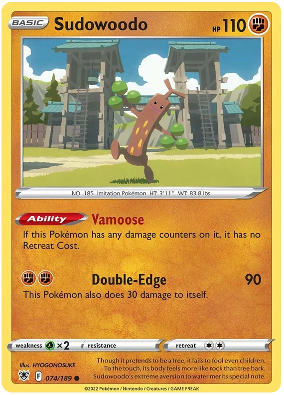Sudowoodo common kaart 074/189 uit de Pokémon Astral Radiance set