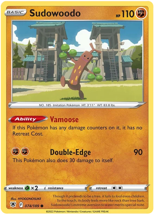 Sudowoodo common kaart 074/189 uit de Pokémon Astral Radiance set
