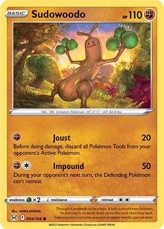 Sudowoodo common kaart 094/196 uit de Pokemon Lost Origin set