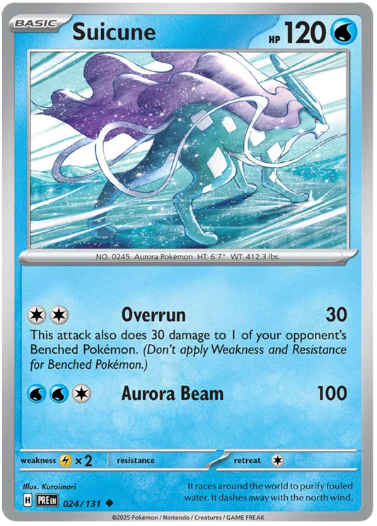 Suicune common kaart #024 uit de Pokémon Prismatic Evolutions set