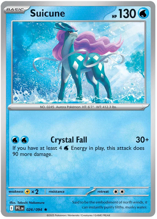 Suicune Holo #026 uit de Phantasmal Flames Pokémon kaartenset