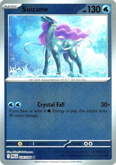 Suicune Reverse Holo kaart #026 uit de Pokémon set Phantasmal Flames