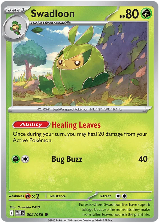 Pokémon Swadloon #002 common kaart uit de White Flare set