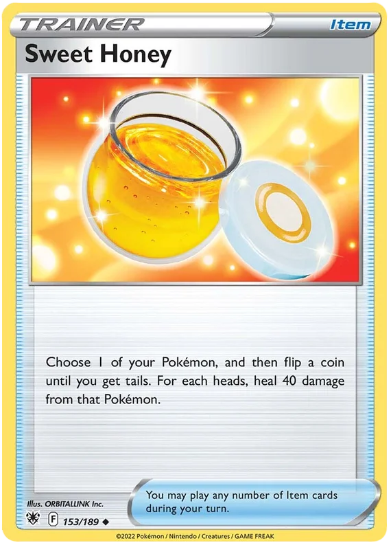 Sweet Honey trainer kaart 153/189 uit Pokémon Astral Radiance, common item kaart