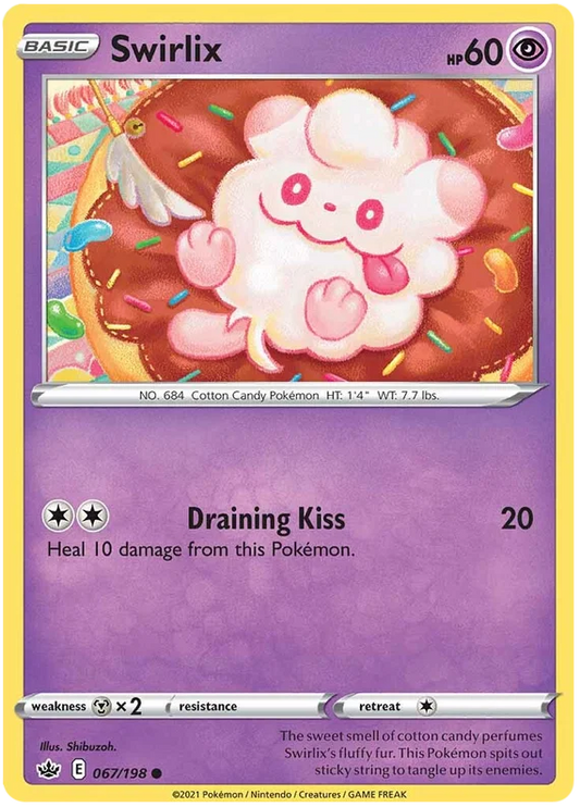 Swirlix common kaart 067/198 uit de Pokémon Chilling Reign set
