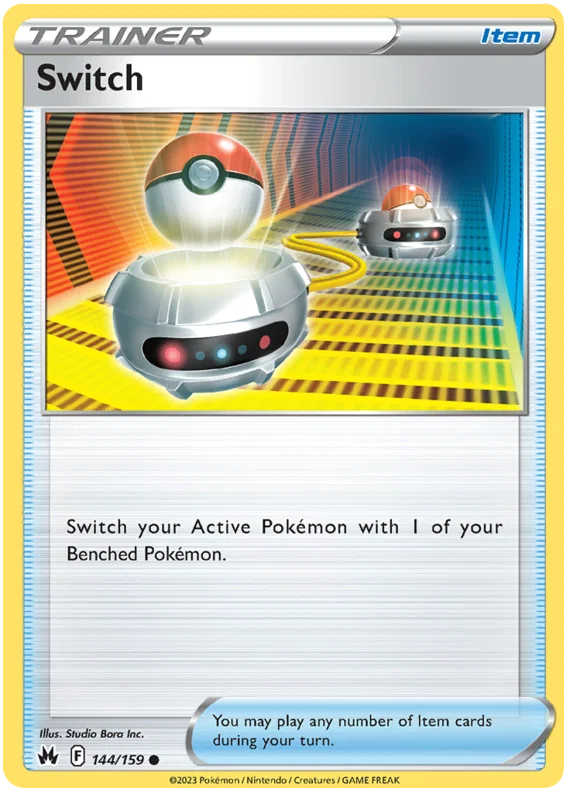 Pokémon Switch common trainerkaart nummer 144 uit de Crown Zenith set