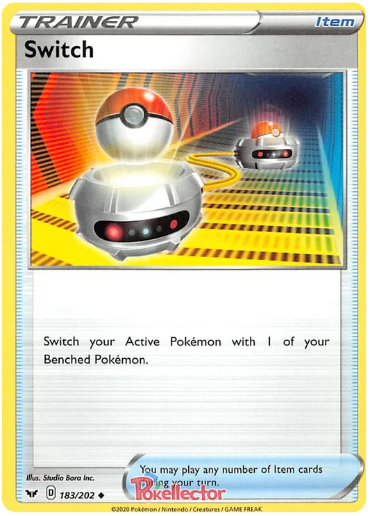 Pokémon Switch trainerkaart 183/202 uit de Sword & Shield Base Set