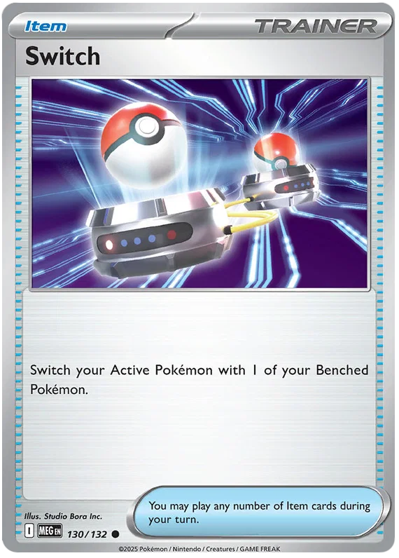 Pokémon Switch common trainerkaart #130 uit de Mega Evolution set