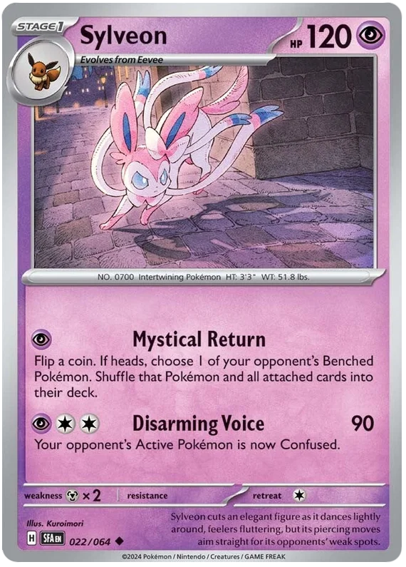 Sylveon common kaart nummer 022 uit de Pokémon Shrouded Fable set