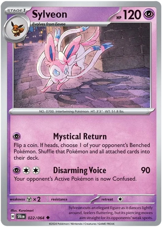 Sylveon common kaart nummer 022 uit de Pokémon Shrouded Fable set