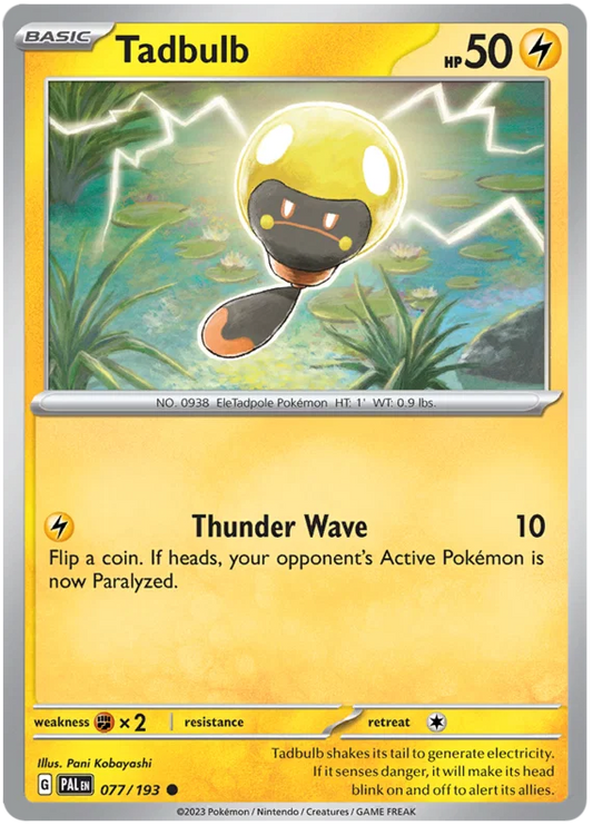 Tadbulb common Pokémon kaart #077 uit de Paldea Evolved set