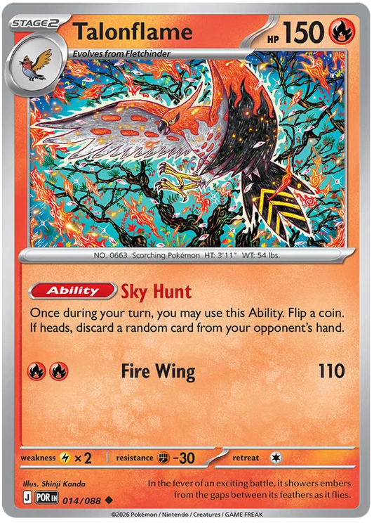 Pokémon Talonflame kaart #014 common uit de Perfect Order set