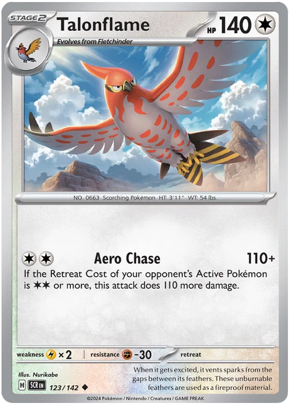 Pokémon Talonflame #123 common kaart uit de Stellar Crown set