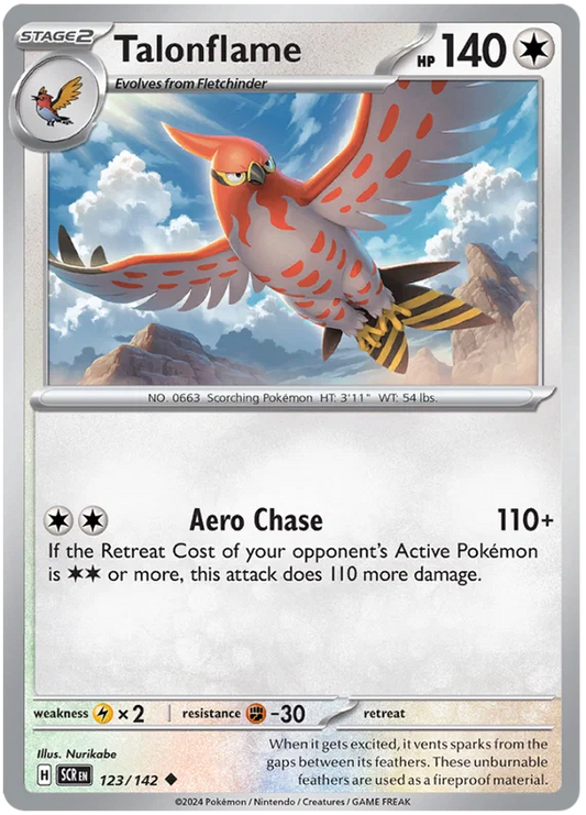Pokémon Talonflame #123 common kaart uit de Stellar Crown set