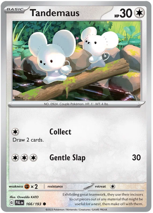 Tandemaus common kaart #166 uit de Pokemon Paldea Evolved set