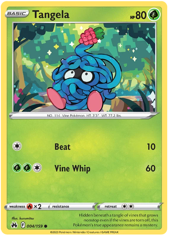Tangela common kaart #004 uit de Pokémon Crown Zenith set
