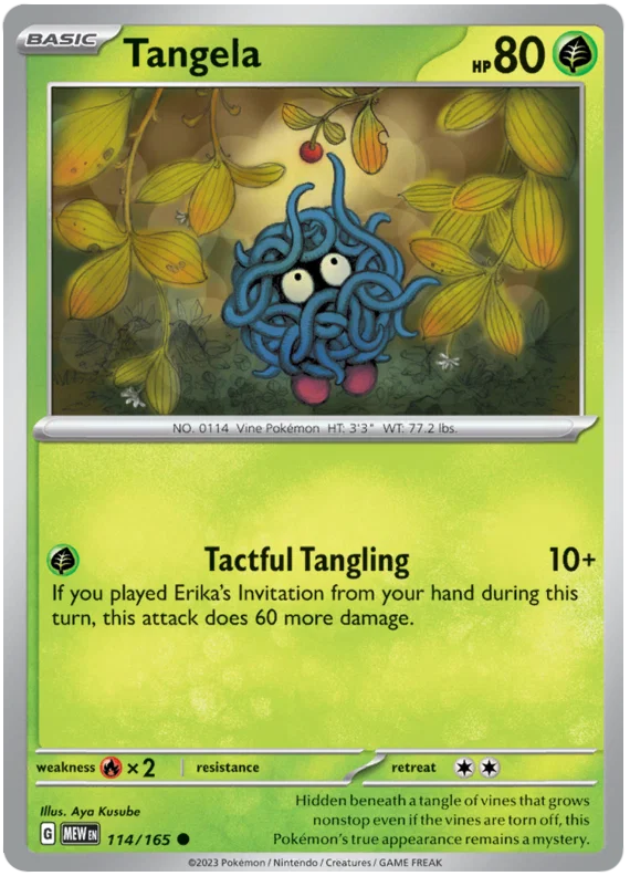 Tangela #114 common kaart uit de Pokémon 151 set