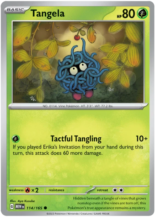 Tangela #114 common kaart uit de Pokémon 151 set