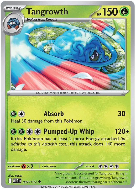 Tangrowth common kaart nummer 007 uit de Pokemon Mega Evolution set