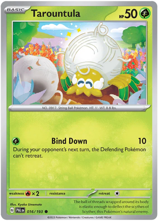 Tarountula common kaart nummer 016 uit de Pokémon Paldea Evolved set