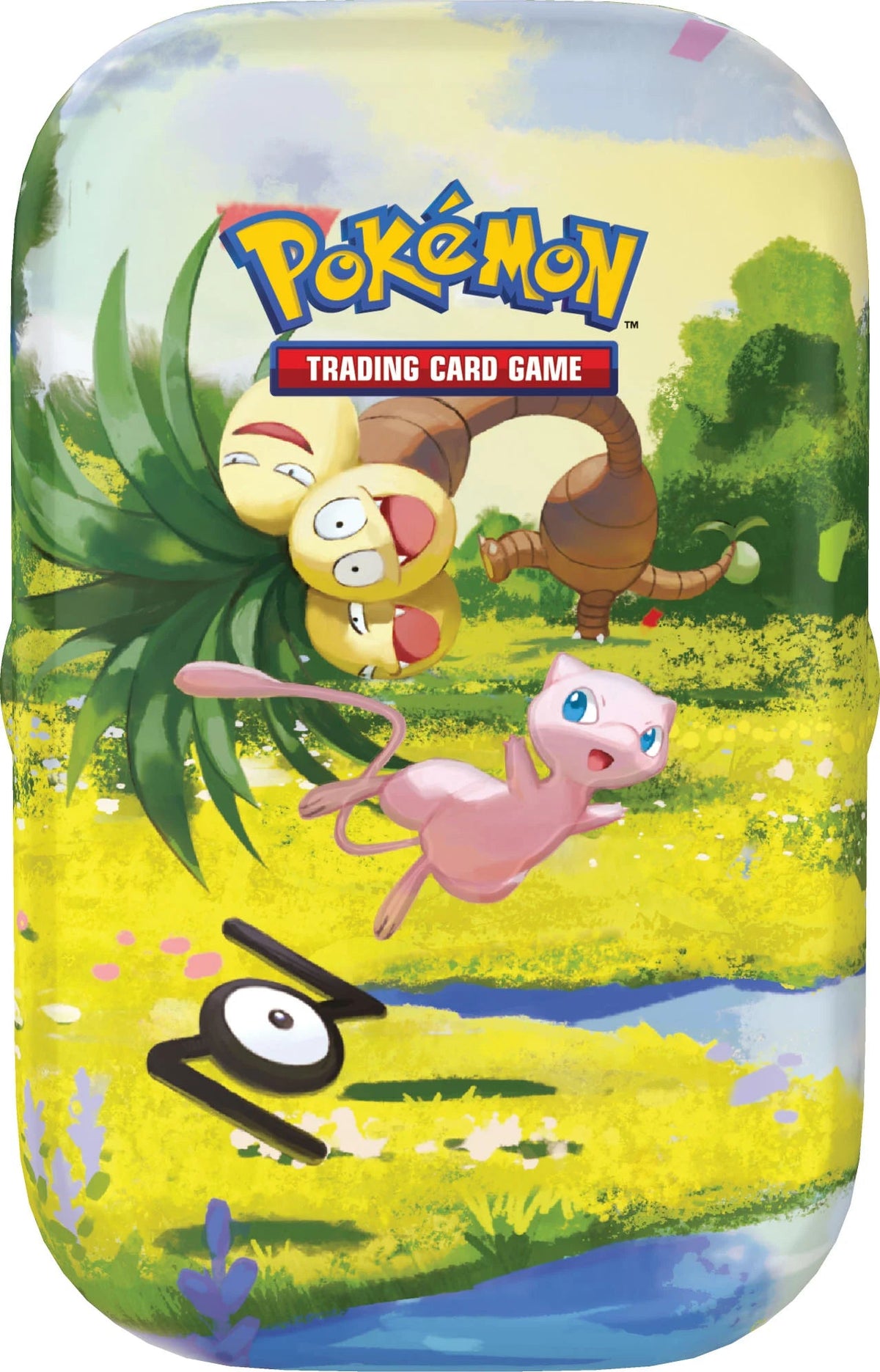 Pokémon TCG 30th Celebration Mini Tin met Mew, Exeggutor en Unown illustratie