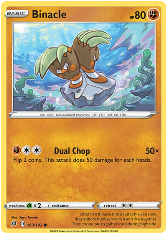 Binacle #103/192 common kaart uit de Pokémon Rebel Clash set